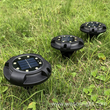 Solar Ground Lights 8 LED Disk Lights Solar Powered Waterproof In-Ground Lights For Garden, Lawn, Pathway, Walkway, Deck, Yard